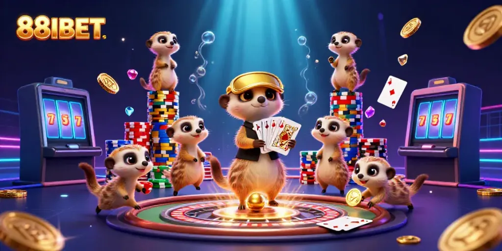 Experience the joy of winning with 88IBET's vivid casino operations and meerkat characters.