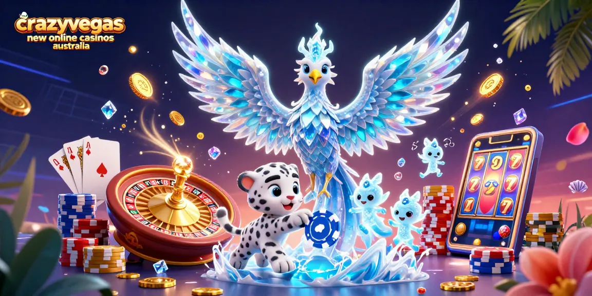Cascading golden action unfolds with crazyvegas new online casinos australia, featuring a vibrant scene of characters and game elements.